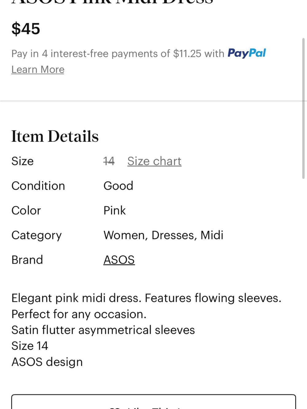 ASOS Hot Pink Asymmetrical Satin Midi Dress - Picture 4 of 4